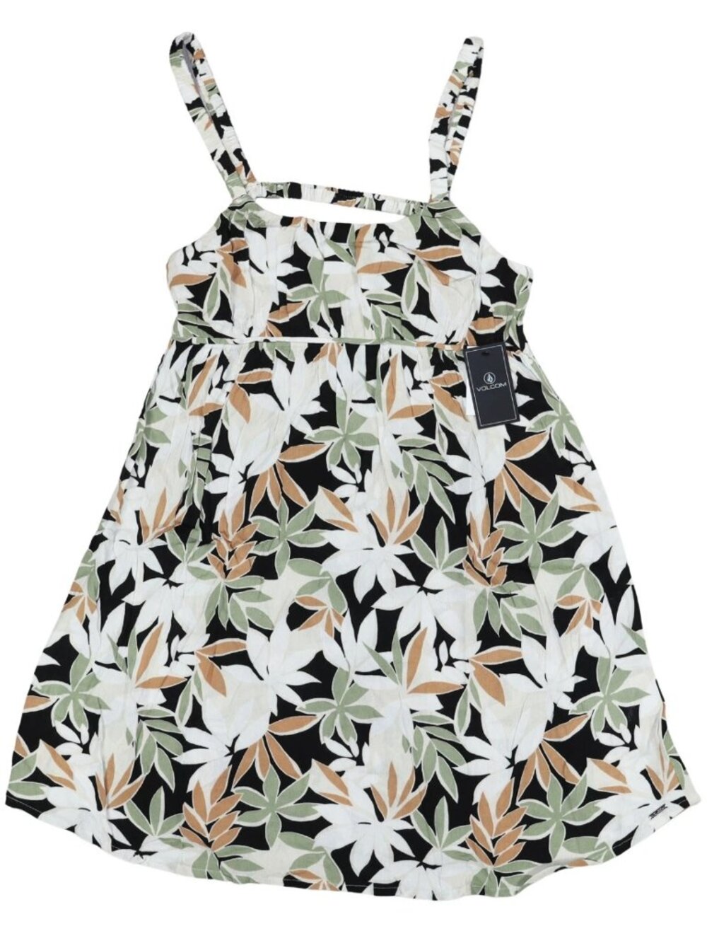 Volcom Juniors Waverly Floral Print Backless Summer Dress XL NWT Sage Multi